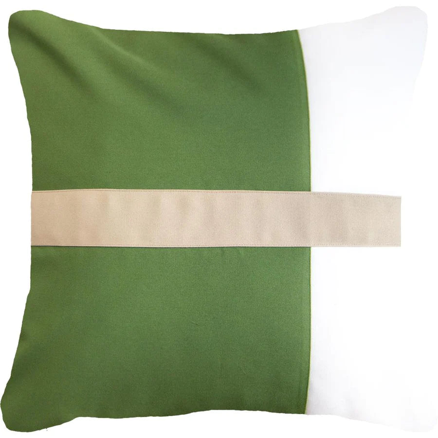 Outdoor Nautical Heather Stripe Lounge Cushion 55 x 55cm in Green