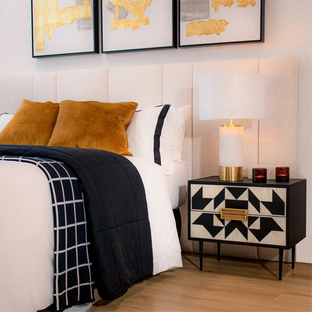 Huxley Bone Inlay Bedside Table