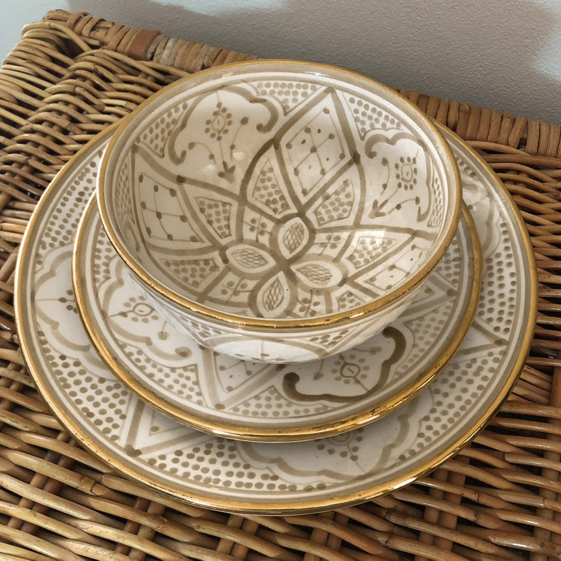 Genuine Rabat Safi Set - Large Plate, Small Plate & Bowl in Earth