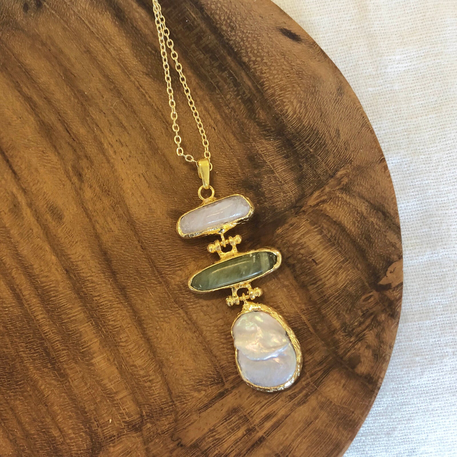 Elena Triple Stone Necklace