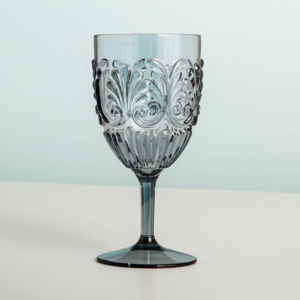 Fleur-De-Lis Acrylic Wine Glass - Pair