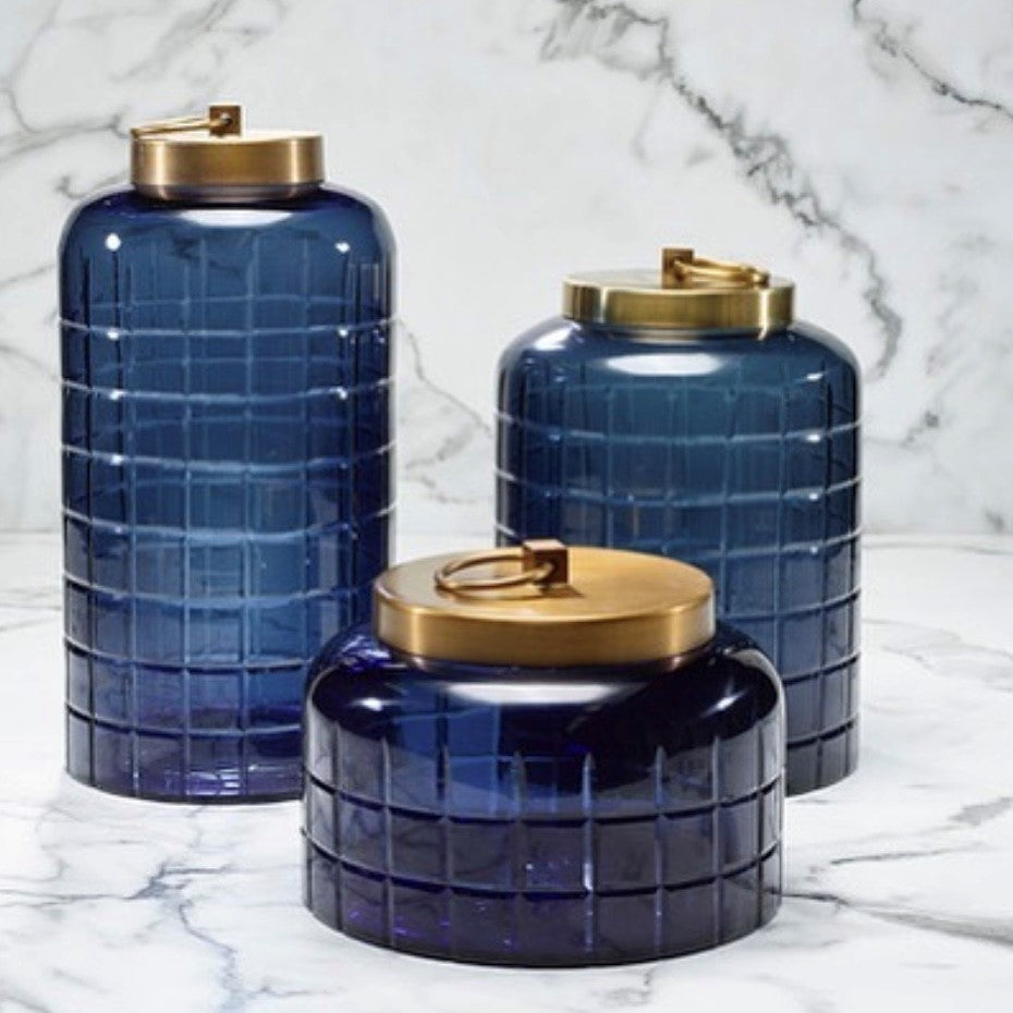 Indigo Luxe Glass Jar