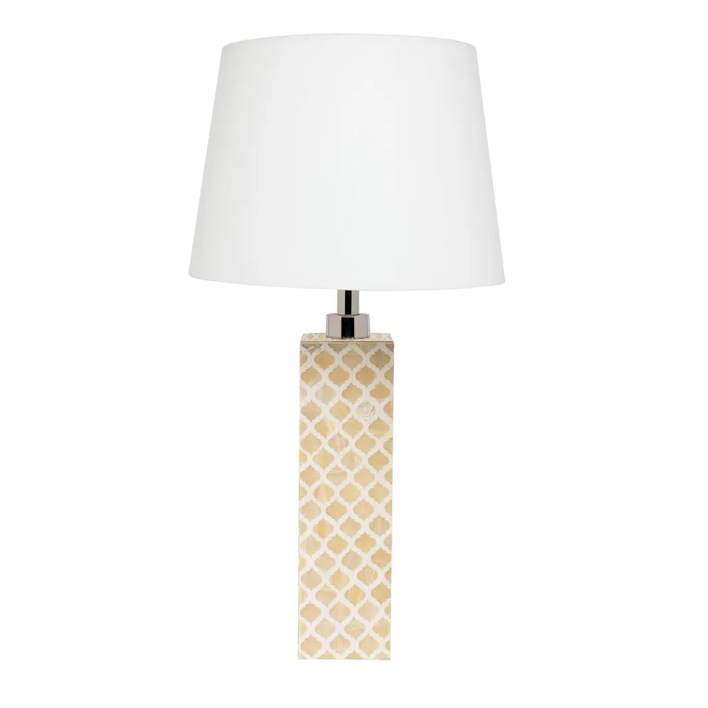 Bone Inlay Moroccan Table Lamp in Natural