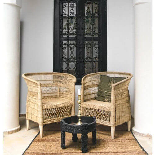 Genuine Malawi Chair in Natural including Cushion - Warehouse Sale