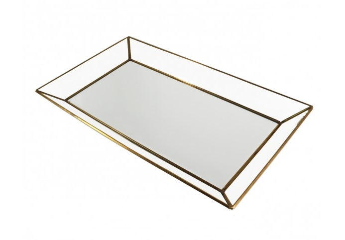 Brass & Glass Large Tray