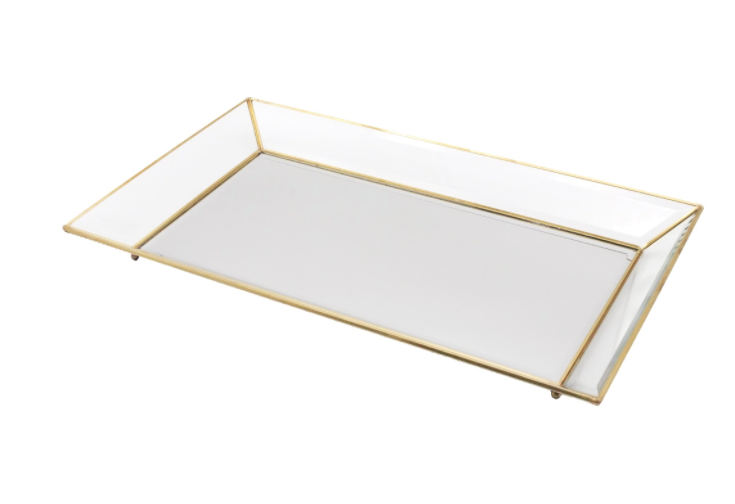 Brass & Glass Large Tray