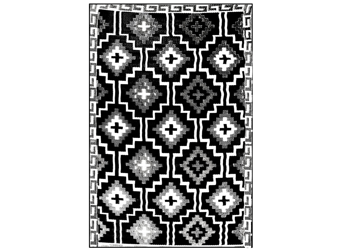 Lhasa Black & Cream Outdoor Rug