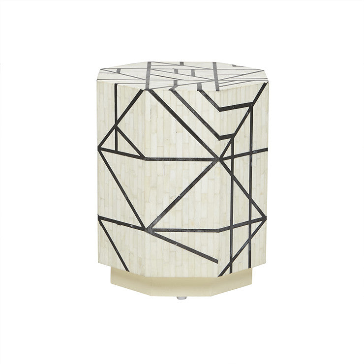 Pali Bone Inlay Geometric Side Table