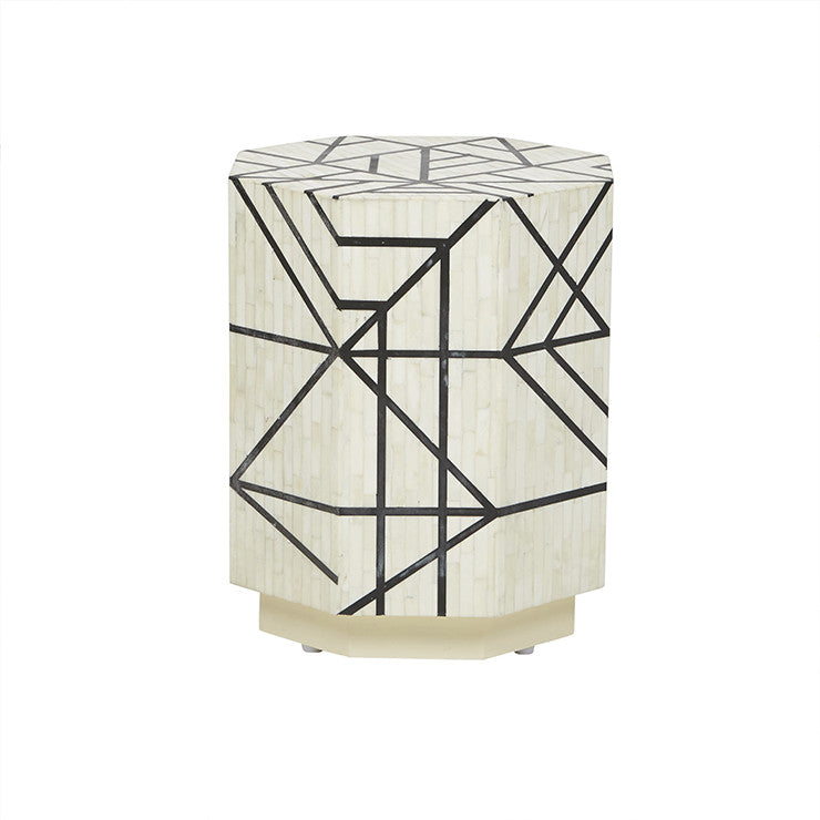 Pali Bone Inlay Geometric Side Table