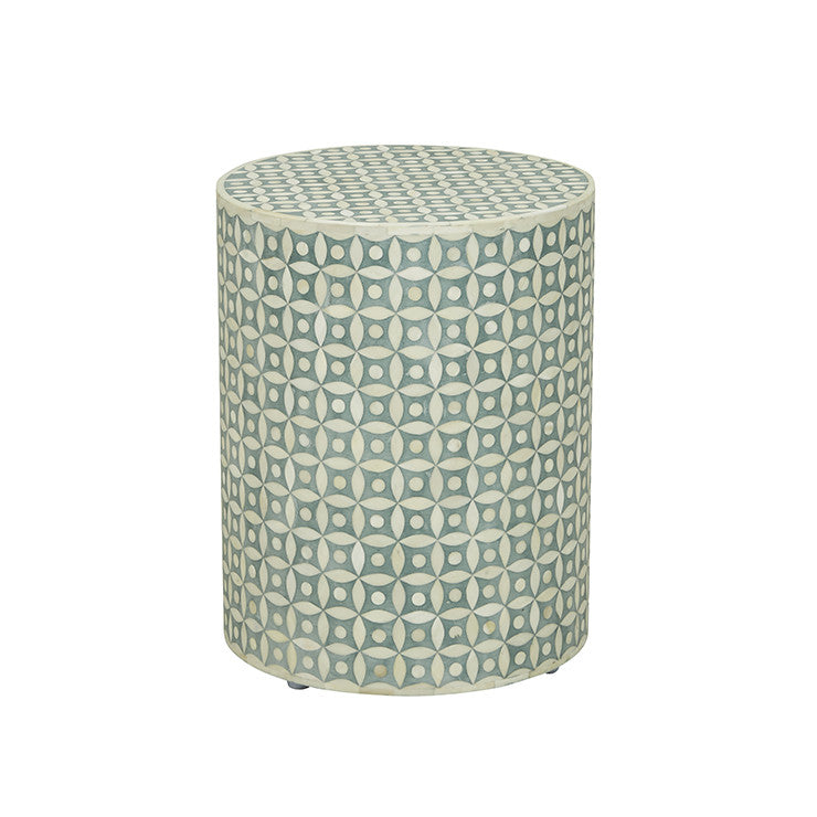 Pali Bone Inlay Eye Side Table in Green