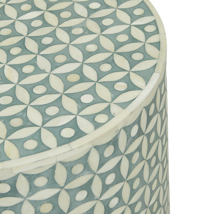 Pali Bone Inlay Eye Side Table in Green