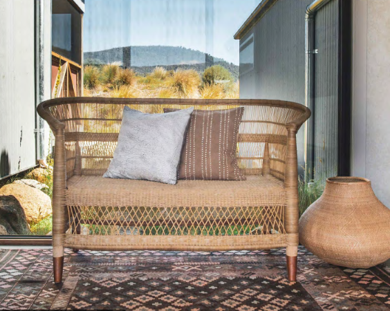 Genuine Malawi Love Seat 2 Seater in White