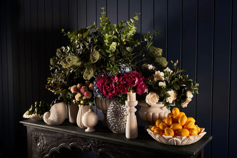 Large Flower Marble Bowl