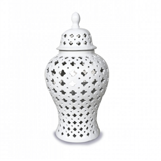 Hampton's Lace Jar In White