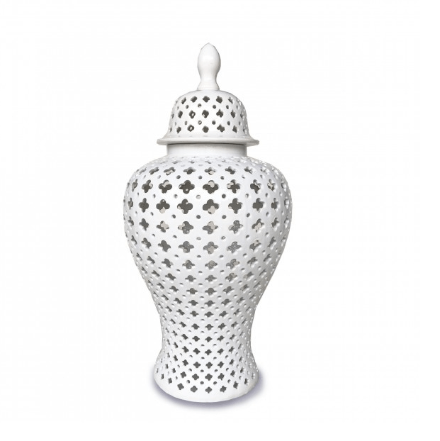 Hampton's Lace Jar In White