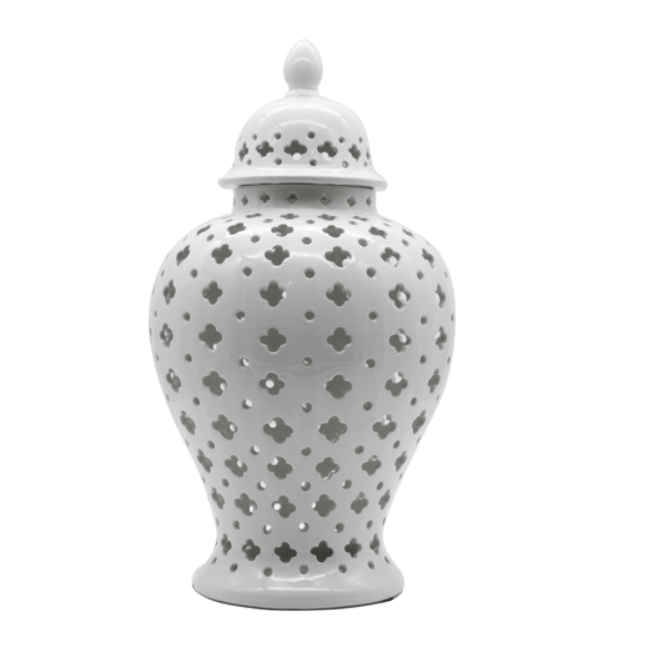 Hampton's Lace Jar In White