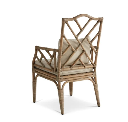 Ming Rattan Dining Chair with Arms