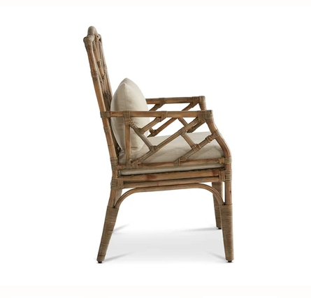 Ming Rattan Dining Chair with Arms