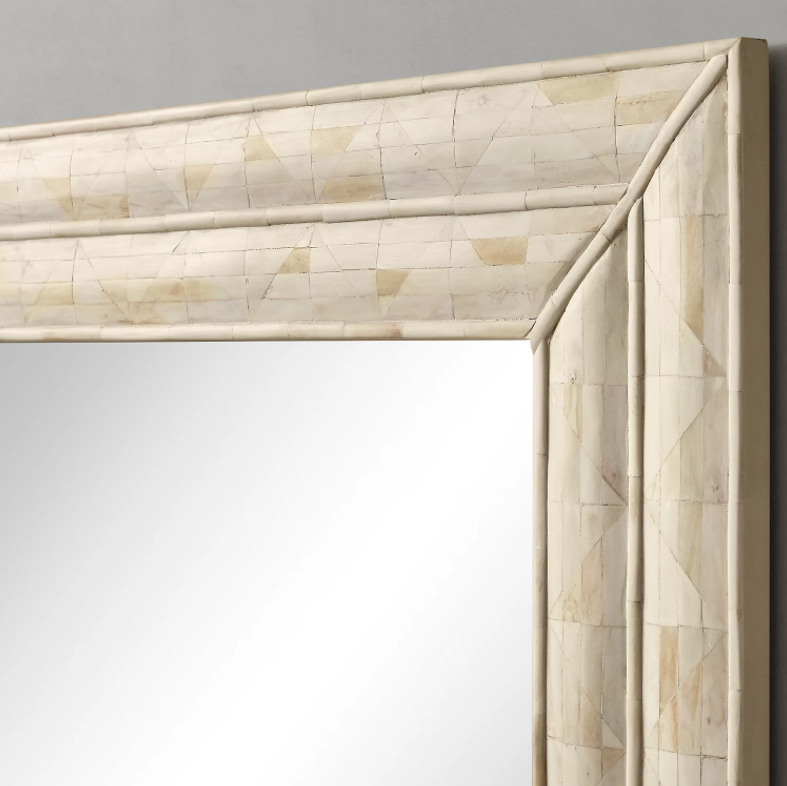 Double Framed Bone Parquetry Mirror