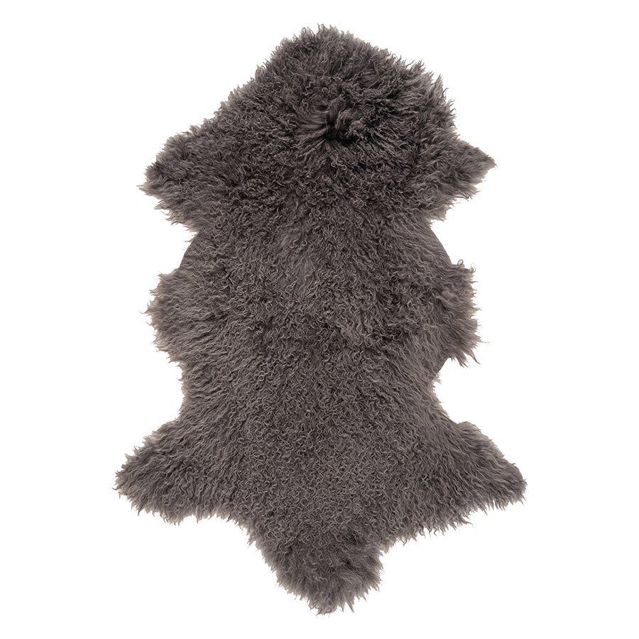 Mongolian  Sheepskin Large Rug/Throw in Grey
