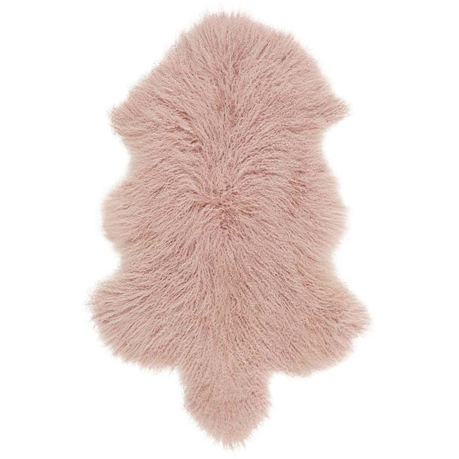 Mongolian  Sheepskin Large Rug/Throw in Rose