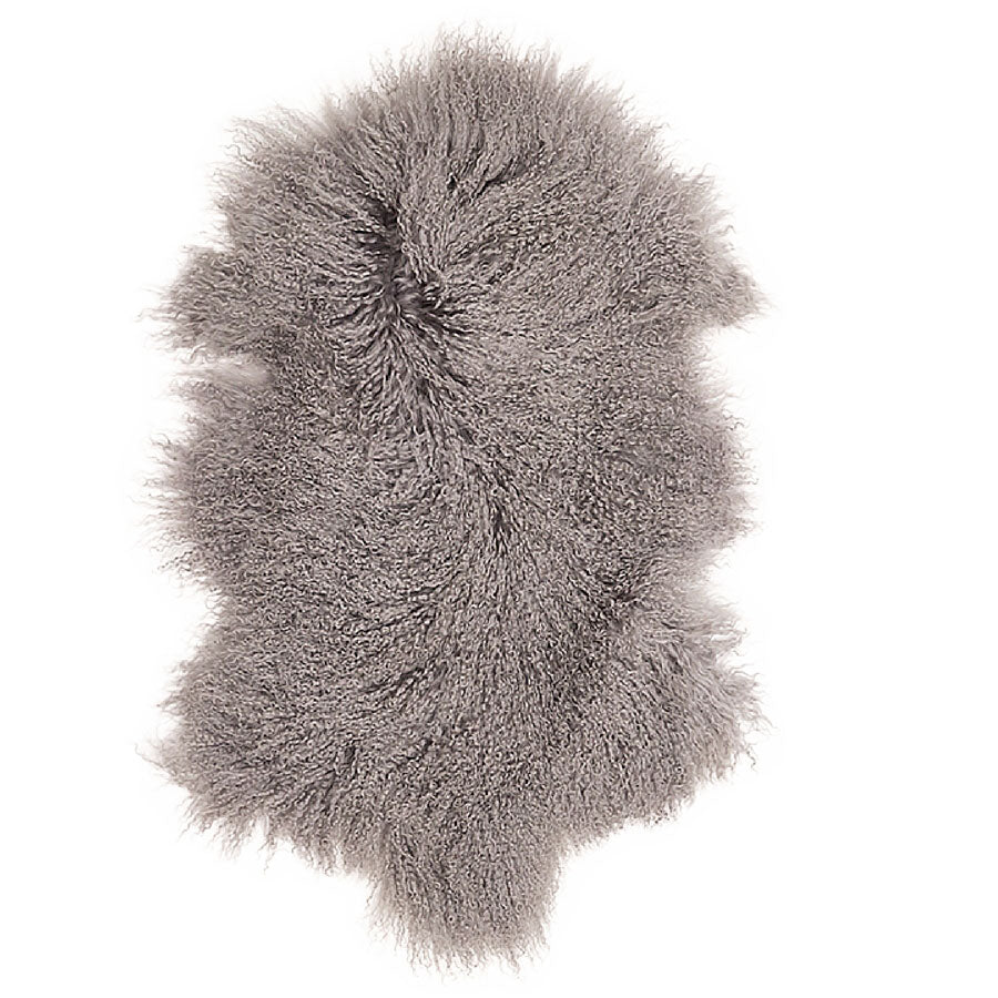 Mongolian  Sheepskin Large Rug/Throw in Grey