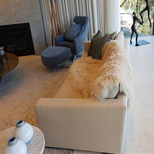 Mongolian  Sheepskin Large Rug/Throw in Fawn