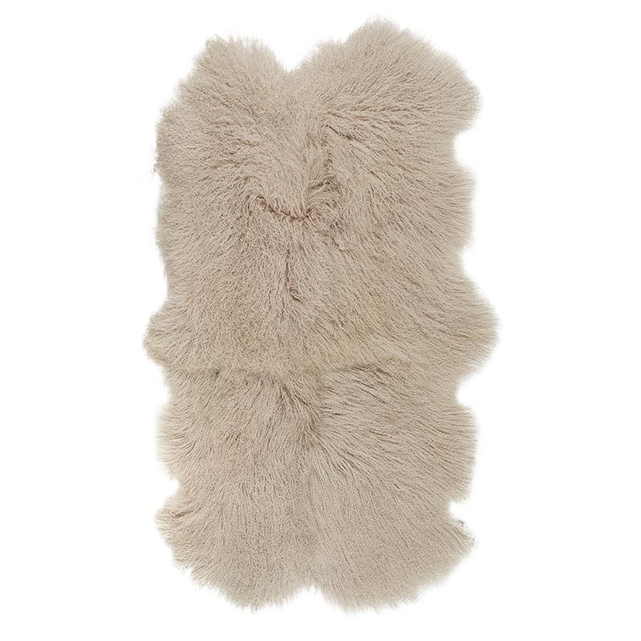 Mongolian  Sheepskin Large Rug/Throw in Fawn