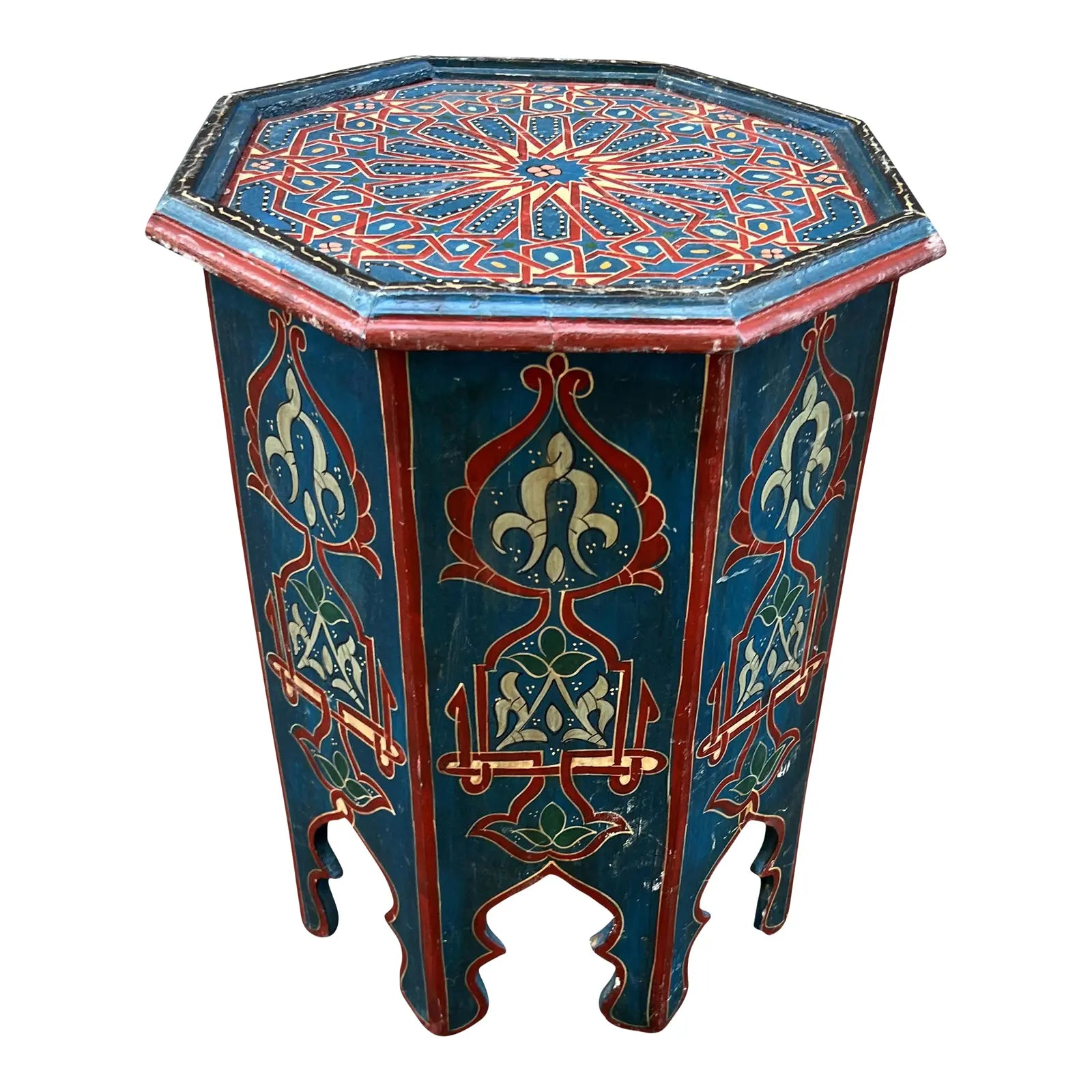 Handpainted Moroccan Octagonal Side Table