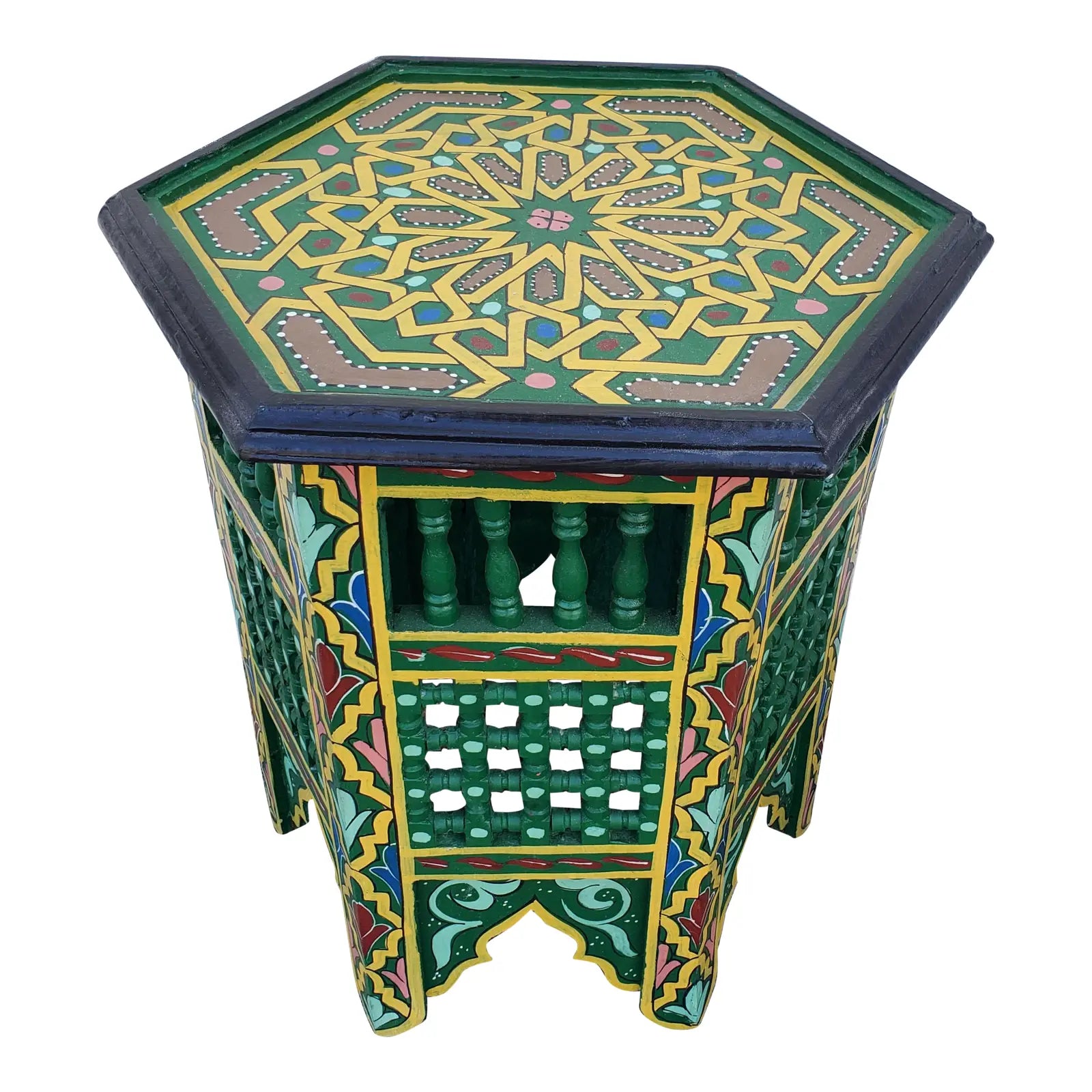 Handpainted Moroccan Octagonal Side Table
