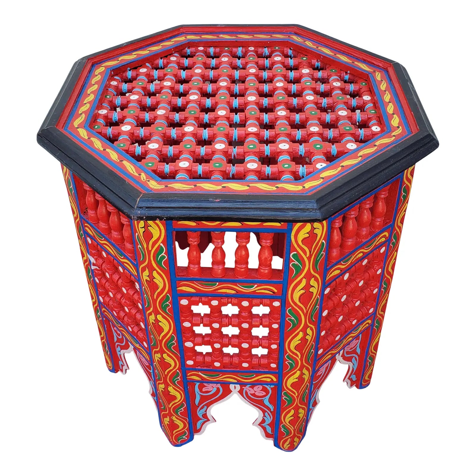 Handpainted Moroccan Octagonal Side Table