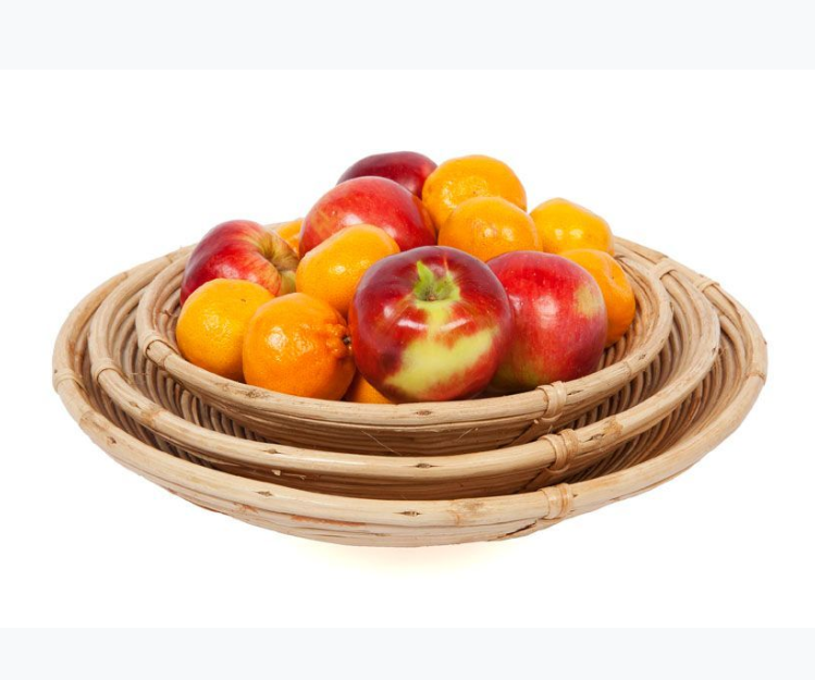 Naini (Set Of 3) Handmade Cane Decorative Fruit Bowls