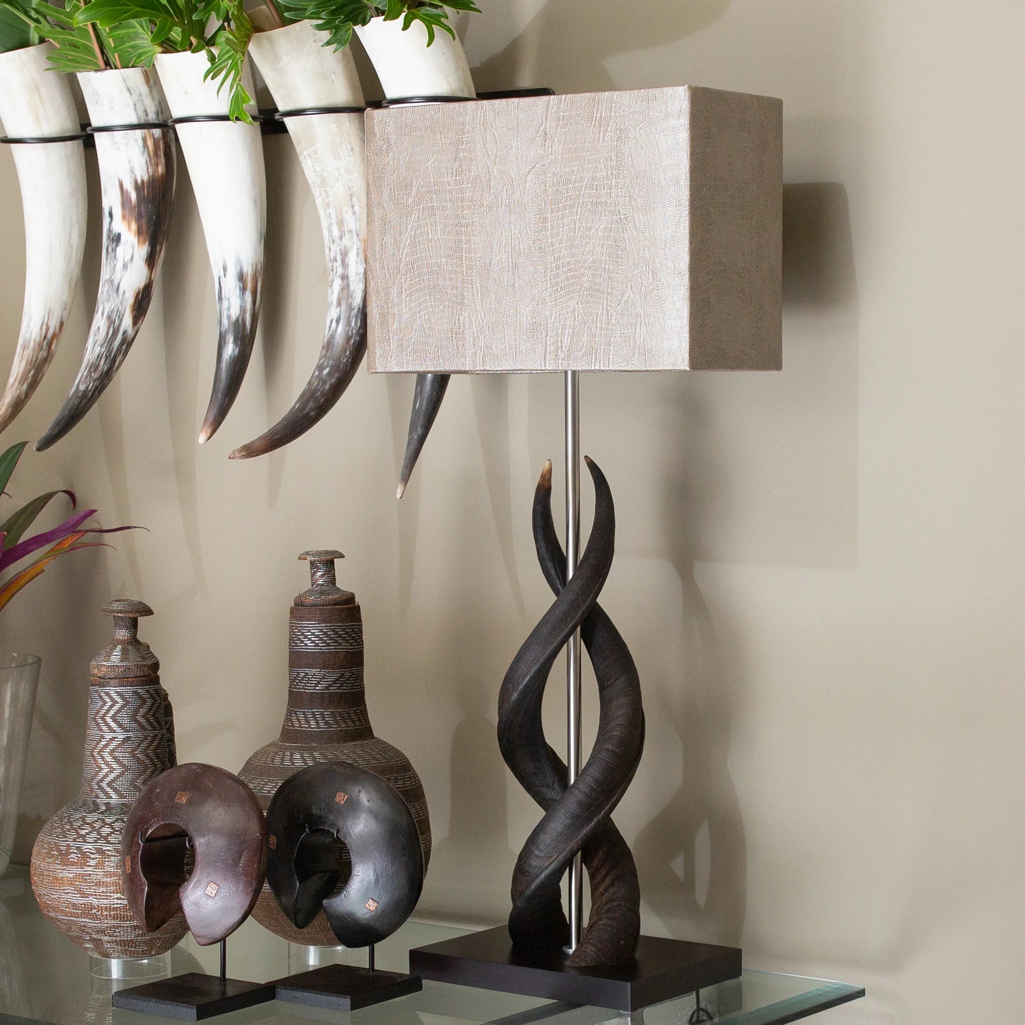 Twin Horizontal Jola Horn Table Lamp
