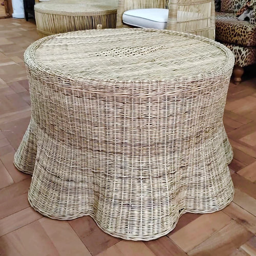 Willow Rattan Round Side Table