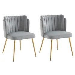 Kiama Dining Chair in Glacier Grey Velvet - Set of Two