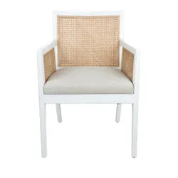 Kane White Rattan Carver Chair