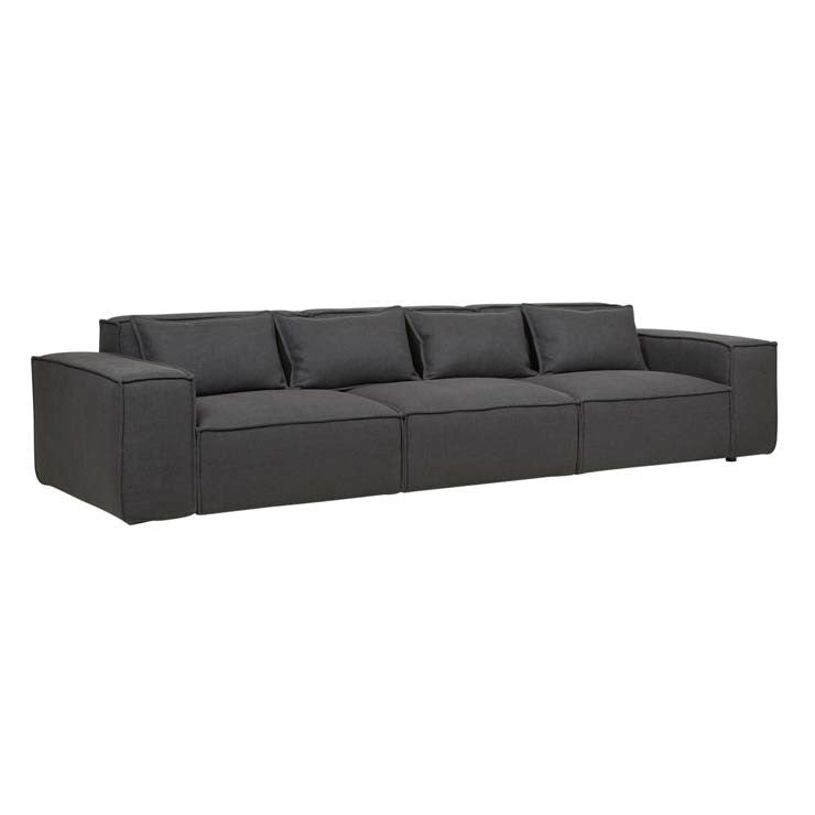 Felix Block Four Seater Sofa in Black