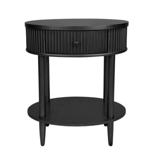 Arielle Round Side Table in Black