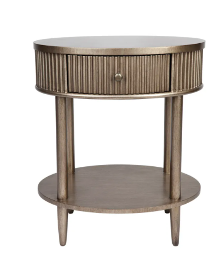 Arielle Round Side Table in Gold