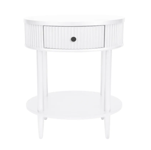 Arielle Round Side Table in White