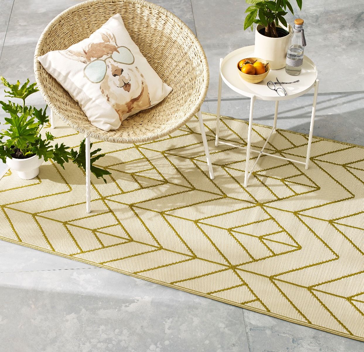 Sydney Gold & Cream Outdoor Rug