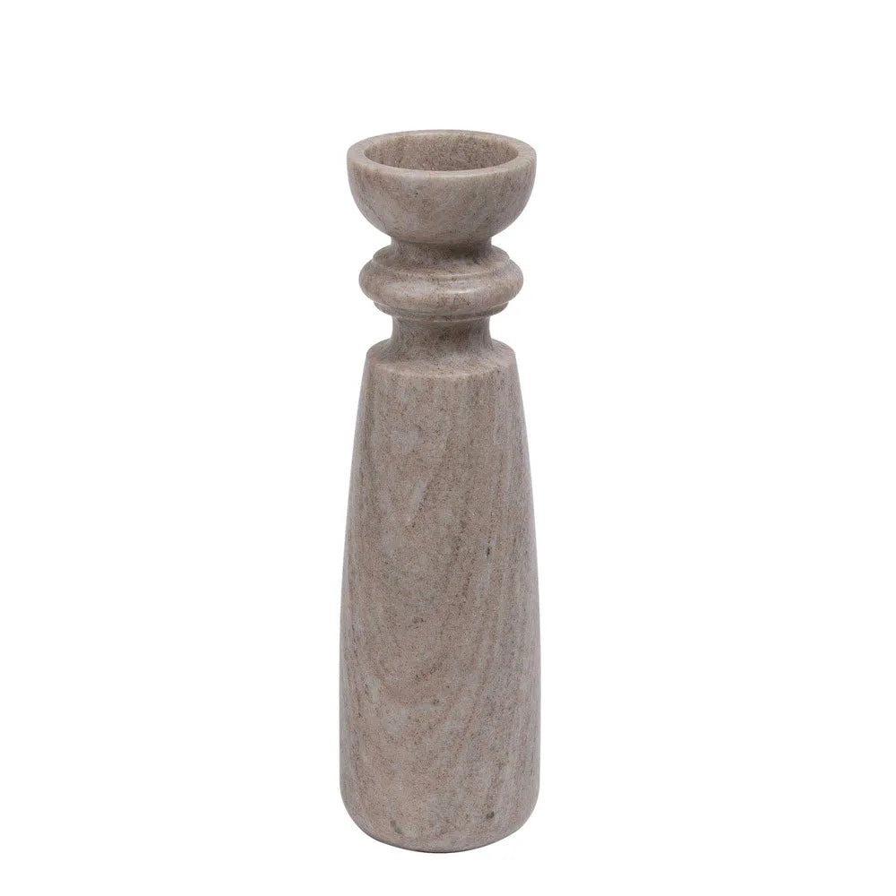 Jasmine Marble Candle Stick in Taupe