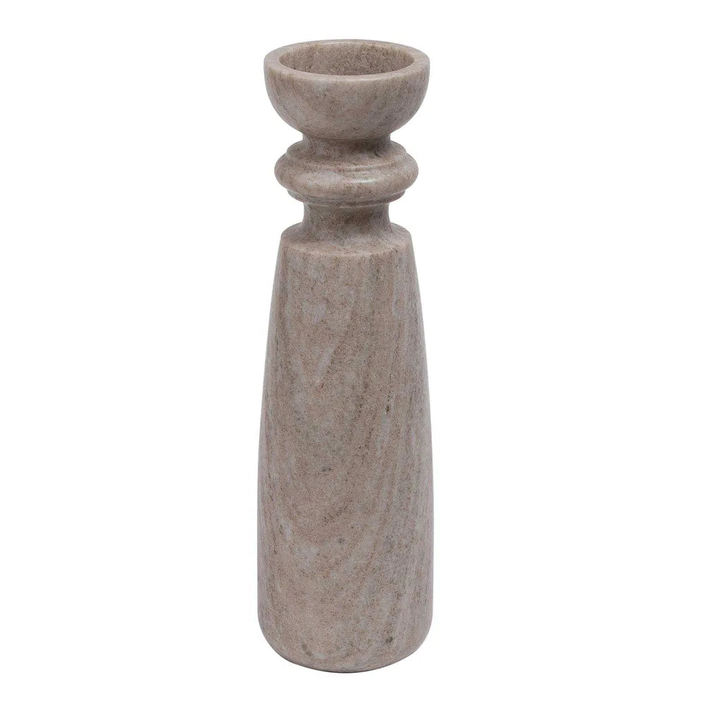 Jasmine Marble Candle Stick in Taupe