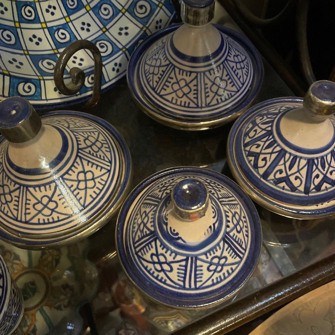 Tangier Mini Tagine in Blue & White