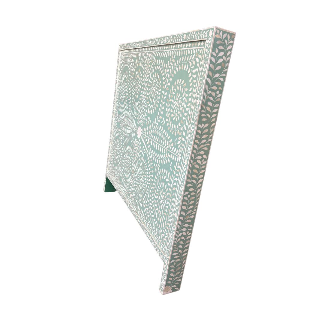 Bone Inlay Square Bedhead in Sage