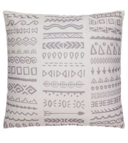 Tribal  Grey & White Outdoor Cushion