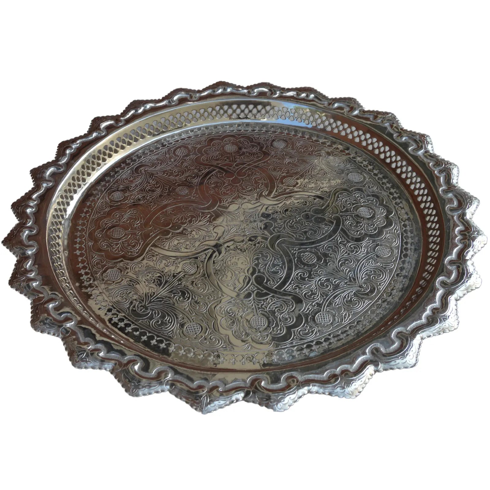 Moroccan Silver Nickel Tray