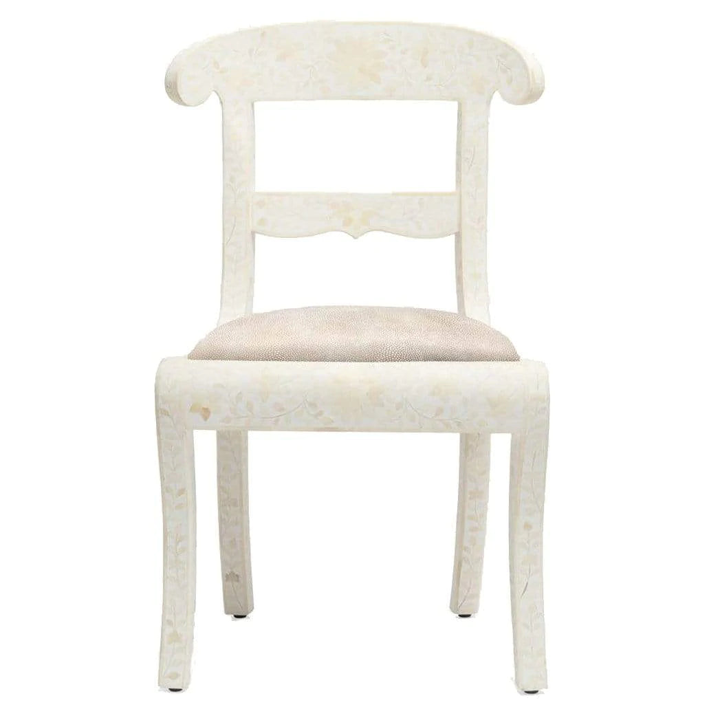 Bone Inlay Chair in White
