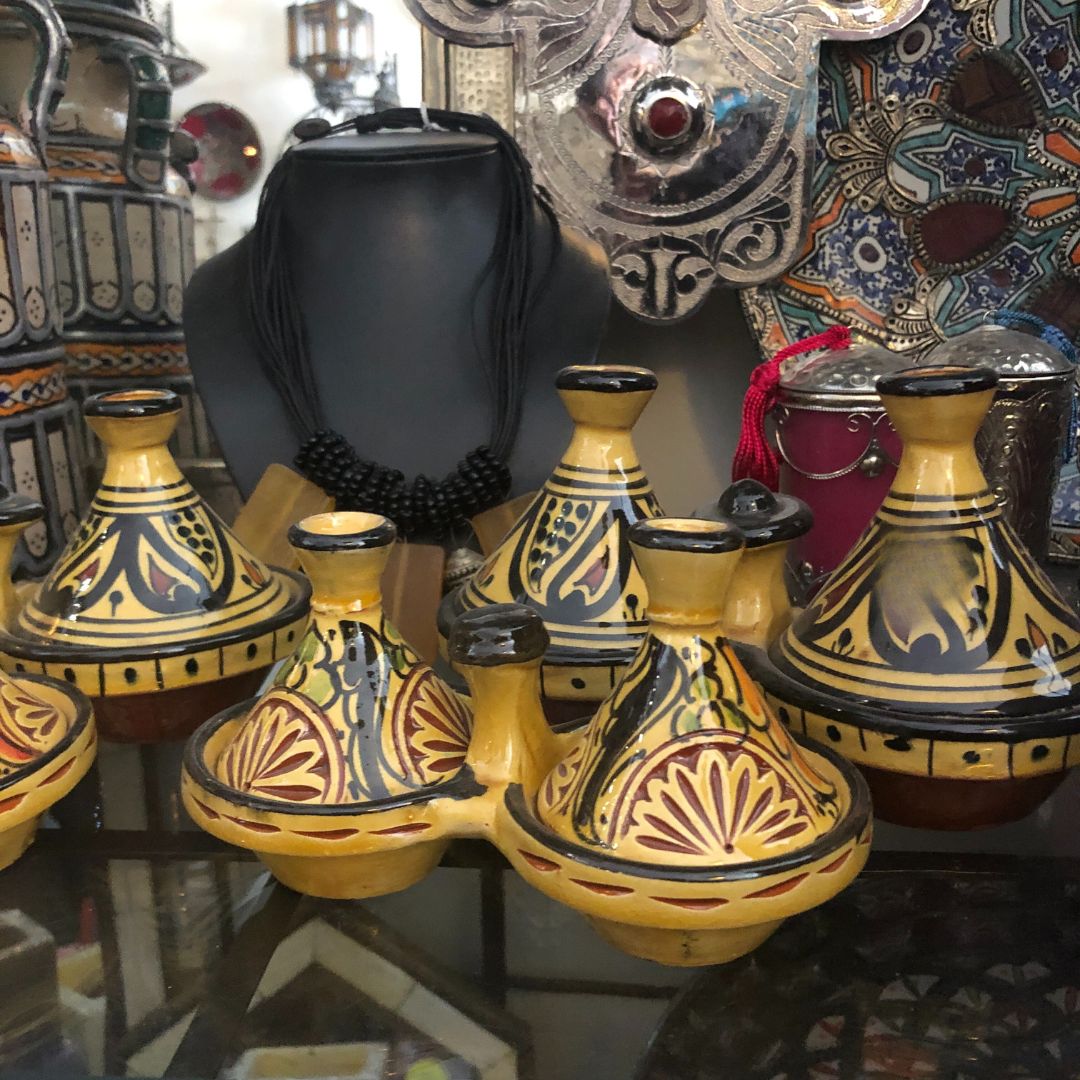 Moorish Fez Mini Dual Tagine in Yellow