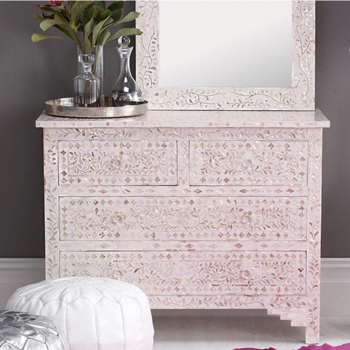 Mother of Pearl 4 Drawer Chest